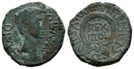 Carthage Nova. Augustus period. Half unit. 27 BC - 14 AD. Cartagena (Murcia). (Abh-590). (Acip-3142). Anv.: AVGVSTVS. DIVI. F. Bare head of Augustus r...