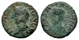 Carthage Nova. Time of Tiberius. Sextans. 14-36 AD. Cartagena (Murcia). (Abh-611). (Acip-3154). Anv.: TI. CAESAR. DIVI. AVG. F. Laureate head of Tiber...