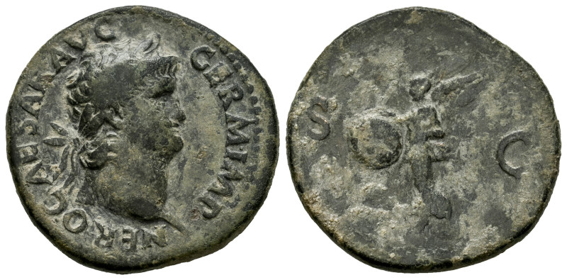 Nero. Unit. 65 AD. Rome. (Ric-312). (Bmcre-241). Anv.: NERO CAESAR AVG GERM IMP,...