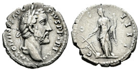 Antoninus Pius. Denarius. 148-149 d.C. Rome. (Ric-III 181). (Bmcre-670). (Rsc-281). Anv.: ANTONINVS AVG PIVS P P TR P XII, laureate head right. Rev.: ...