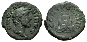 Antoninus Pius. Limes Denarius. 161 d.C. Rome. (Ric-III 436 var). (Bmcre-57 var). (Rsc-164a var.). Anv.: DIVVS ANTONINVS, bare head to right. Rev.: CO...