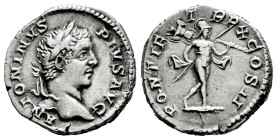 Caracalla. Denarius. 207 d.C. Rome. (Ric-IV 88). (Bmcre-542). (Rsc-431). Anv.: ANTONINVS PIVS AVG, laureate head to right. Rev.: PONTIF TR P X COS II,...