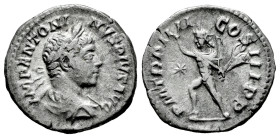 Elagabalus. Denarius. 220 d.C. Rome. (Ric-IV 28). (Bmcre-179). (Rsc-154). Anv.: IMP ANTONINVS PIVS AVG, laureate and draped bust to right. Rev.: P M T...