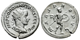 Gordian III. Antoninianus. 238-244 d.C. Rome. (Ric-145). Anv.: IMP GORDIANVS PIVS FEL AVG, radiate, draped and cuirassed bust to right. Rev.: MARS PRO...