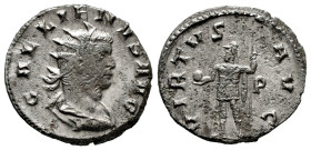 Gallienus. Antoninianus. 260-268 d.C. Rome. (Ric-V 1 317). (Mir-344m. 6 ejemplares). (C-1221). Anv.: GALLIENVS AVG, Laureate, draped and cuirassed bus...