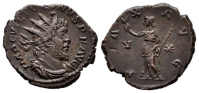 Victorinus. Antoninianus. 269-270 d.C. Cologne. (Spink-11174). (Ric-117). Rev.: PAX AVG. Pax standing left, holding olive branch and transverse scepte...