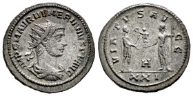 Numerian. Antoninianus. 283-284 d.C. Antioch. (Ric-466). Anv.: IMP C M AVR NVMERIANVS P F AVG, radiate and draped bust right. Rev.: VIRTVS AVGG, Princ...