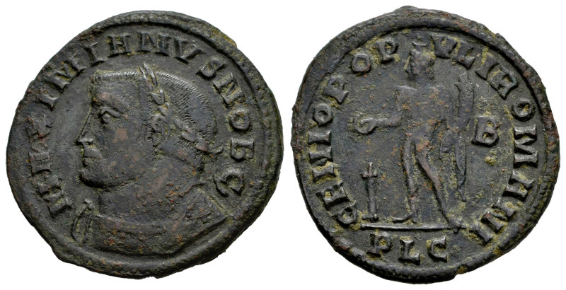 Maximianus. Follis. 286-305 d.C. Lugdunum. (Ric-113b). Anv.: IMP C DIOCLETIANVS ...