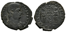 Magnentius. Centenionalis. 351-352 AD. Arles. (Ric-173). Anv.: D N MAGNENTIVS P F AVG, bare-headed, draped, and cuirassed bust right; A behind head. R...
