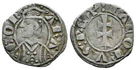 The Crown of Aragon. Jaime II (1291-1327). Dinero. Jaca (Huesca). (Cru-364). (Cru C.G-2182). Ve. 1,00 g. VF. Est...35,00. 

Spanish description: Cor...