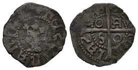 The Crown of Aragon. Fernando II (1497-1516). Dinero. Cagliari. (Cru C.G-3181). (Cru V.S-1279). (Mir-25). Ae. 0,67 g. Rare. Almost F/Almost VF. Est......