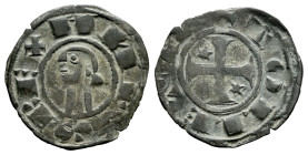 Kingdom of Castille and Leon. Alfonso I (1109-1126). Dinero. Toledo. (Bautista-40). Anv.: ANFVS REX. Rev.: + TOLLETA ◦. Ve. 0,86 g. Choice VF/VF. Est....