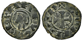 Kingdom of Castille and Leon. Alfonso I (1109-1126). Dinero. Toledo. (Bautista-40.28). Anv.: AᴎFVS REX. Rev.: ✠ TOLLE•TA. Ve. 0,82 g. VF. Est...25,00....