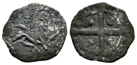 Kingdom of Castille and Leon. Alfonso IX (1188-1230). Dinero. ¿Zamora?. (Bautista-224). (Imperatrix-A9:5:5). Ve. 0,77 g. C in front of the lion. Choic...