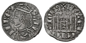 Kingdom of Castille and Leon. Sancho IV (1284-1295). Cornado. Toledo. (Bautista-433). Ve. 0,75 g. With two stars above the castle. With T on the door....