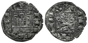 Kingdom of Castille and Leon. Alfonso XI (1312-1350). Noven. Coruña. (Bautista-484). Ve. 0,77 g. Old scallop below the castle. Choice VF/VF. Est...25,...