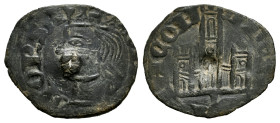 Kingdom of Castille and Leon. Alfonso XI (1312-1350). Cornado. Leon. Santa Orsa. (Bautista-499). Ve. 0,98 g. Incision mark on obverse. Choice F. Est.....