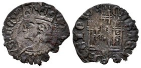 Kingdom of Castille and Leon. Enrique II (1368-1379). Cornado. Burgos. (Bautista-668). Ve. 0,73 g. With B below the castle. Planchet break. Almost VF....
