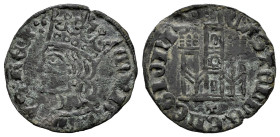Kingdom of Castille and Leon. Enrique II (1368-1379). Cornado. Toledo. (Bautista-673.1). Rev.: ✠ CASTELLE E LEGIONIS. Ve. 1,00 g. T below the castle. ...