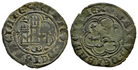 Kingdom of Castille and Leon. Enrique III (1390-1406). Blanca. Burgos. (Bautista-771). Anv.: + ENRICVS : DEI GRACIA : REX . Rev.: + ENRICVS : DEI GRAC...
