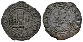 Kingdom of Castille and Leon. Enrique III (1390-1406). Blanca. Burgos. (Bautista-771). Ve. 1,73 g. B below castle. Almost VF. Est...18,00. 

Spanish...