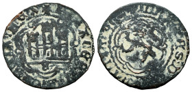 Kingdom of Castille and Leon. Joan II. Blanca. Burgos. (Bautista-811.6). Ve. 2,73 g. Inverted B under the castle. Choice F. Est...15,00. 

Spanish d...