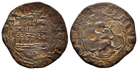 Kingdom of Castille and Leon. Juan II (1406-1454). Blanca. Sevilla. (Bautista-818). Ve. 1,83 g. A hybrid coinage naming IOHANES on the obverse and ENR...