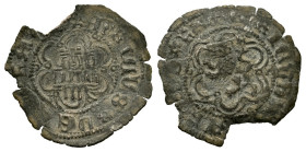 Kingdom of Castille and Leon. Henry IV (1399-1413). 1/2 blanca. Segovia. (Bautista-1073). Ve. 0,58 g. Planchet break. Flan cracks. Scarce. Almost VF. ...