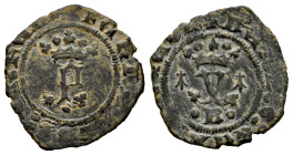 Catholic Kings (1474-1504). Blanca. Burgos. (Cal-5). (Rs-80). Ae. 1,38 g. Choice VF. Est...20,00. 

Spanish description: Fernando e Isabel (1474-150...