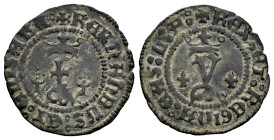 Catholic Kings (1474-1504). Blanca. Toledo. P. (Cal-No cita). (Rs-531). Anv.: + FERNANDVS : ET : ELISABE ◦ . F between T-T supered by cross of pellets...