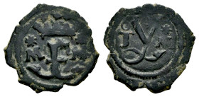Catholic Kings (1474-1504). Blanca. Toledo. (Cal-56). Anv.: F crowned bounded by M - M, both surmounted by 8 pointed stars. Rev.: Y crowned bounded by...