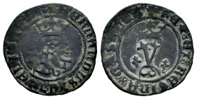 Catholic Kings (1474-1504). Blanca. Toledo. (Cal-56). Anv.: + FERNANDVS : ET : ELISABET : . F crowned bounded by T-T surmounted by pellets cross. Rev....