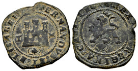 Catholic Kings (1474-1504). 2 maravedis. Toledo. M. (Cal-112). (Rs-775). Anv.: (+) FERNANDVS : ET : ELISABEI .... Rev.: + REX : (ET) REGINA : CAST : L...