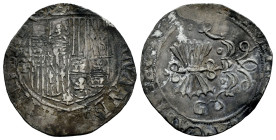 Catholic Kings (1474-1504). 1 real. Granada. R. (Cal-375). Ag. 3,16 g. Clipped. Choice F. Est...40,00. 

Spanish description: Fernando e Isabel (147...