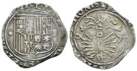Catholic Kings (1474-1504). 1 real. Sevilla. (Cal-421). Ag. 3,38 g. Shield between star and S. Clipped. Almost VF. Est...40,00. 

Spanish descriptio...