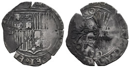 Catholic Kings (1474-1504). 1 real. Sevilla. (Cal-441). Ag. 3,26 g. "Square d" assayer. Flan cracks. F. Est...35,00. 

Spanish description: Fernando...