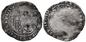 Catholic Kings (1474-1504). 2 reales. Sevilla. (Cal-tipo 84). Ag. 6,40 g. Choice F/Almost F. Est...35,00. 

Spanish description: Fernando e Isabel (...