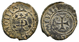 Ferdinand II (1479-1516). Cornado. Pamplona. (Cal-26). (Ros-4.1.14 var). Ae. 0,85 g. Contemporary counterfeit. Almost VF. Est...40,00. 

Spanish des...