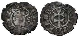 Charles-Joanna (1504-1555). "Dinero jaqués". Zaragoza. (Cal-7). (Cru C.G-4239). Ve. 0,66 g. S behind the bust. Scarce. Almost VF. Est...40,00. 

Spa...