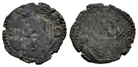 Philip II (1556-1598). Blanca. Segovia. D. (Cal-41). (Jarabo-Sanahuja-A233). Ae. 1,03 g. Almost VF/VF. Est...20,00. 

Spanish description: Felipe II...
