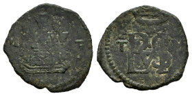 Philip II (1556-1598). Blanca. Toledo. M. (Cal-47). (Jarabo-Sanahuja-A278, plate coin). Ae. 0,98 g. Choice F/Almost VF. Est...25,00. 

Spanish descr...