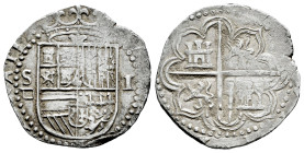 Philip II (1556-1598). 1 real. ND. Sevilla. (Cal-258). Ag. 3,34 g. "Square d" assayer. Choice VF/VF. Est...70,00. 

Spanish description: Felipe II (...