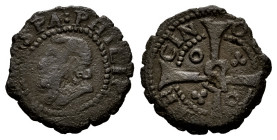 Philip III (1598-1621). 1 dinero. Barcelona. (Cru C.G-4346a). (Cal-8). Ae. 1,18 g. Almost VF/VF. Est...30,00. 

Spanish description: Felipe III (159...
