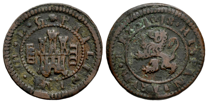 Philip III (1598-1621). 4 maravedis. 1618. Segovia. (Cal-268). Ae. 2,93 g. Choic...