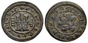 Philip III (1598-1621). 4 maravedis. 1618. Segovia. (Cal-271). (Jarabo-Sanahuja-D257). Ae. 3,12 g. Aqueduct right. VF. Est...35,00. 

Spanish descri...