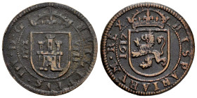 Philip III (1598-1621). 8 maravedis. 1617. Segovia. (Cal-335). (Jarabo-Sanahuja-D238). Ae. 5,81 g. Date left. Rare. Choice VF. Est...75,00. 

Spanis...