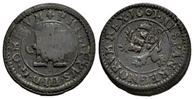 Philip III (1598-1621). 4 maravedis. Cuenca. (Cal-360). Ae. 3,18 g. Counterstamped. VF. Est...15,00. 

Spanish description: Felipe III (1598-1621). ...