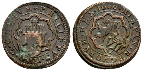 Philip III (1598-1621). 8 maravedis. Granada. (Cal-361). Ae. 6,61 g. Counterstamped. Choice VF. Est...25,00. 

Spanish description: Felipe III (1598...