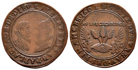 Albert and Elizabeth (1598-1621). Jeton. 1602. Antwerpen. (Dugn-3544). Ae. 4,81 g. Almost VF/VF. Est...50,00. 

Spanish description: Alberto e Isabe...