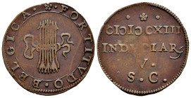 Albert and Elizabeth (1598-1621). Jeton. 1613. Dordrecht. (Dugn-3690). Ae. 6,04 g. 5th year of military truce. Choice VF. Est...30,00. 

Spanish des...